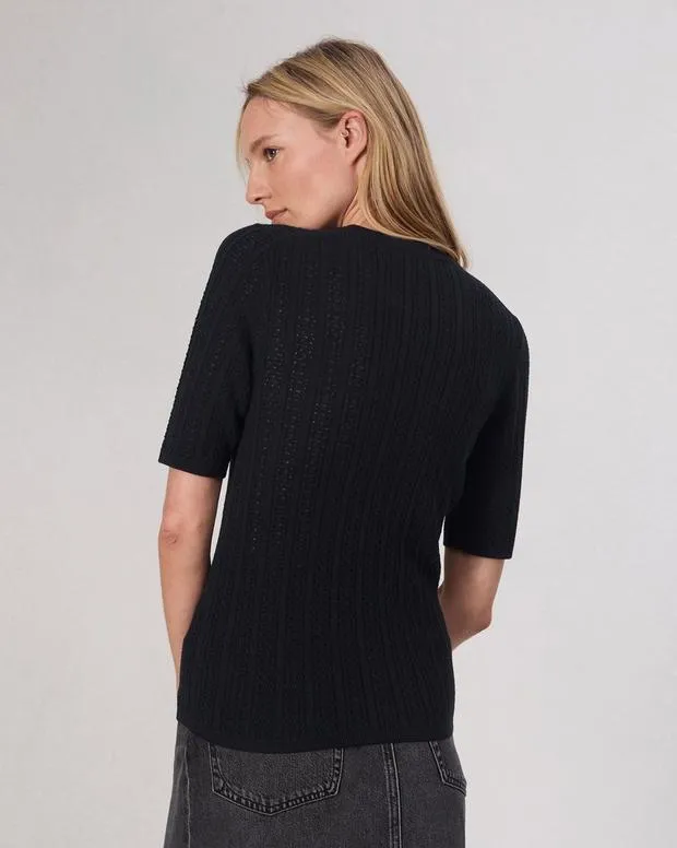 Women Sweaters and Sweatshirts Rag and Bone Tina Washable Wool Crew Black