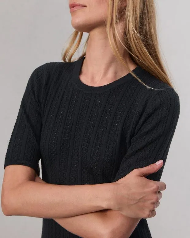 Women Sweaters and Sweatshirts Rag and Bone Tina Washable Wool Crew Black