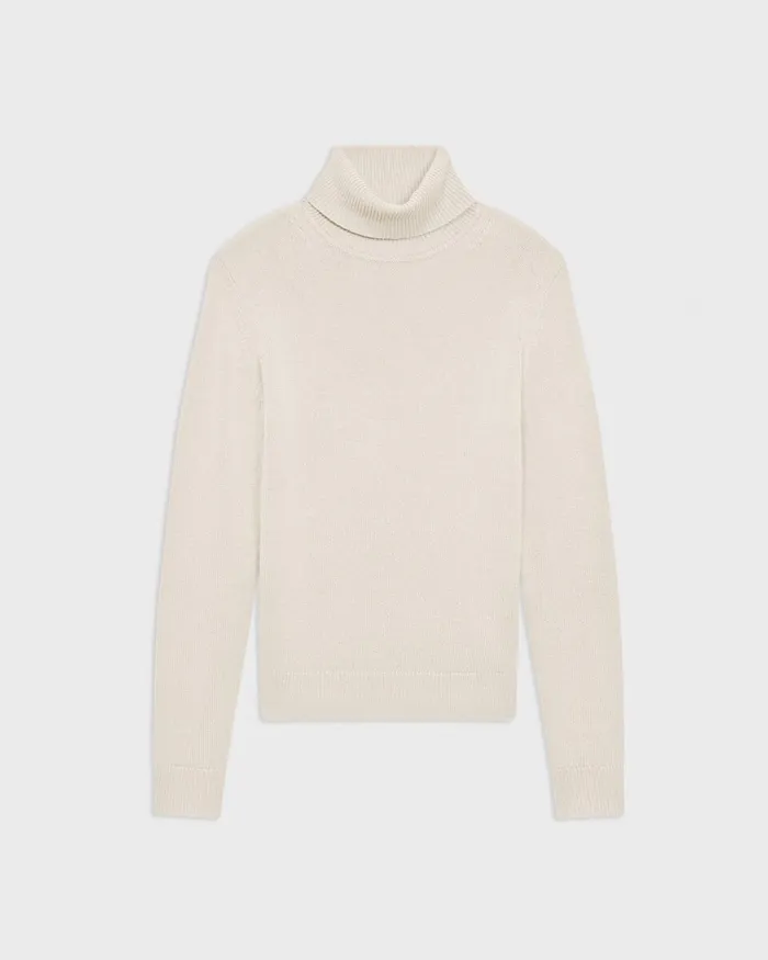 Women Sweaters Cardigans Theory Turtleneck Sweater In Cashmere Ivory