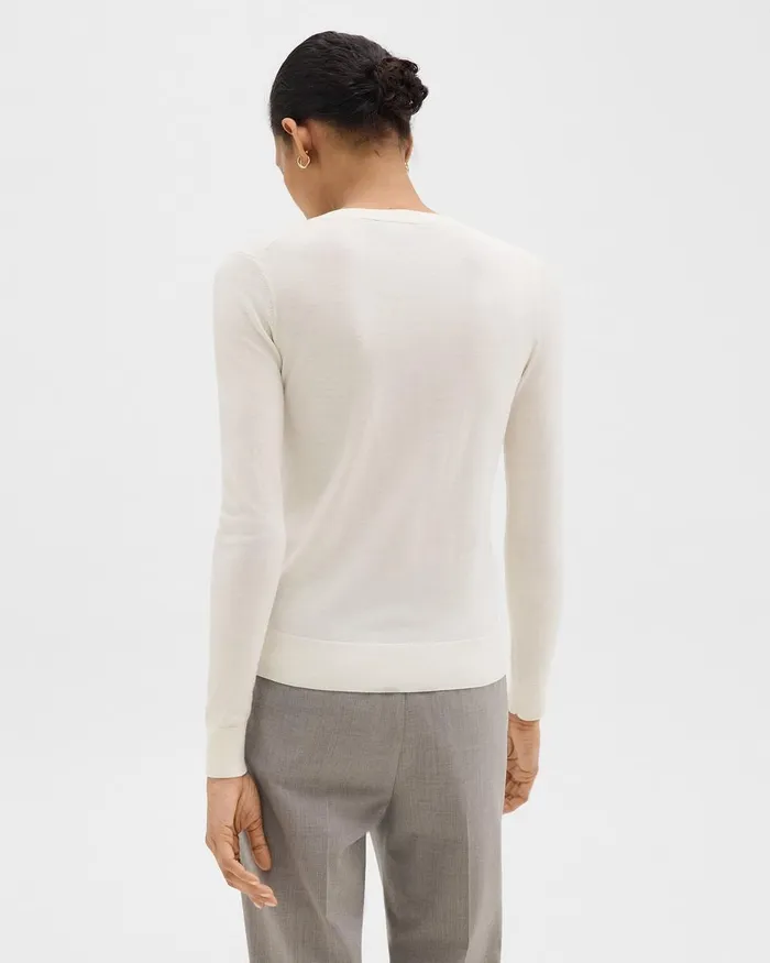 Women Sweaters Cardigans Theory VNeck Cardigan In Regal Wool New Ivory