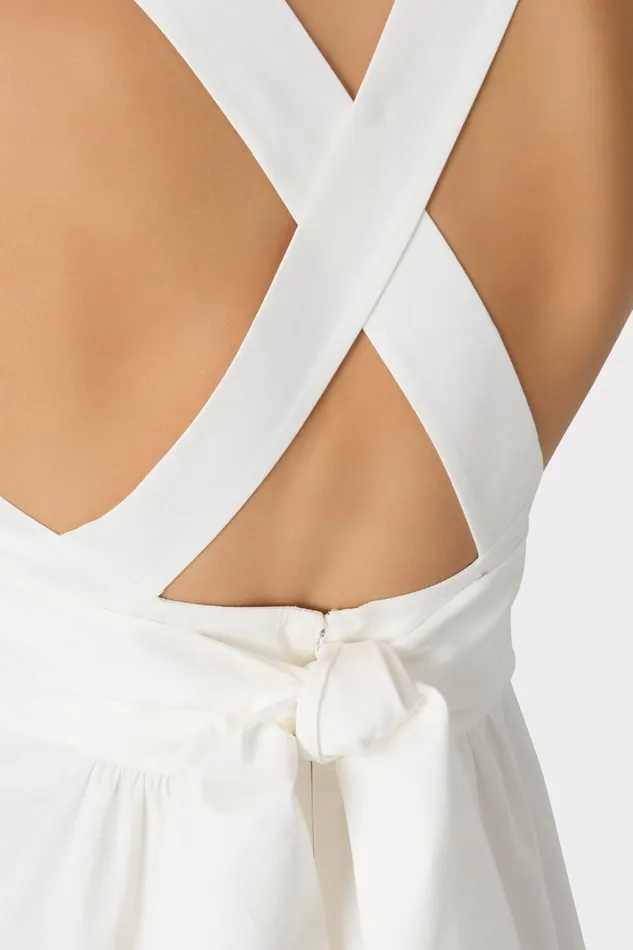 Women Swim and Coverups Milly Catarina Poplin Maxi Dress White