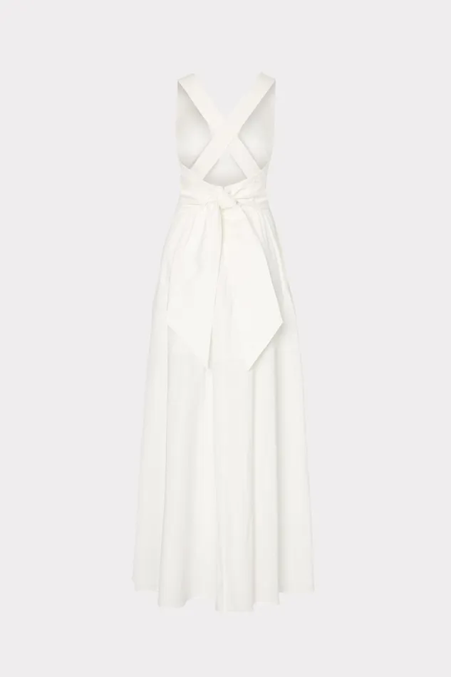 Women Swim and Coverups Milly Catarina Poplin Maxi Dress White