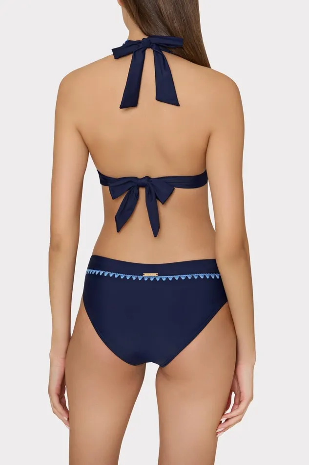 Women Swim and Coverups Milly Crochet Stitch Bikini Bottom Navyblue