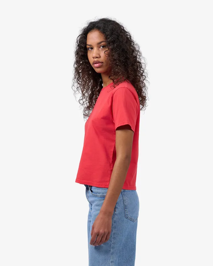 Women TShirts Colorfulstandard Organic Boxy Crop Tee 8211 Navy Blue