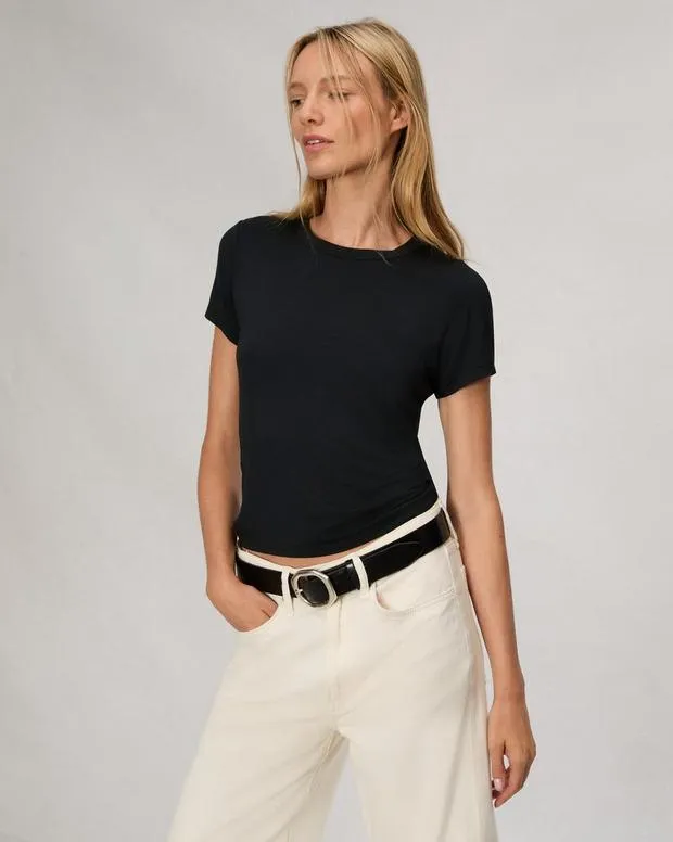 Women TShirts Rag and Bone Luca Baby Tee Black