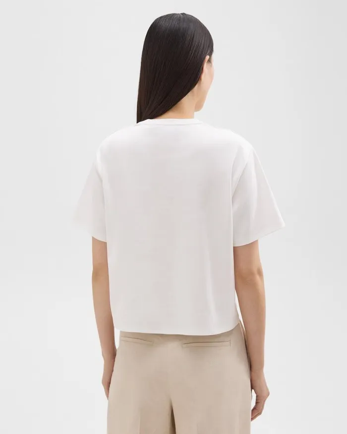 Women TShirts Tank Tops Theory Boxy Tee In Cotton Jersey White
