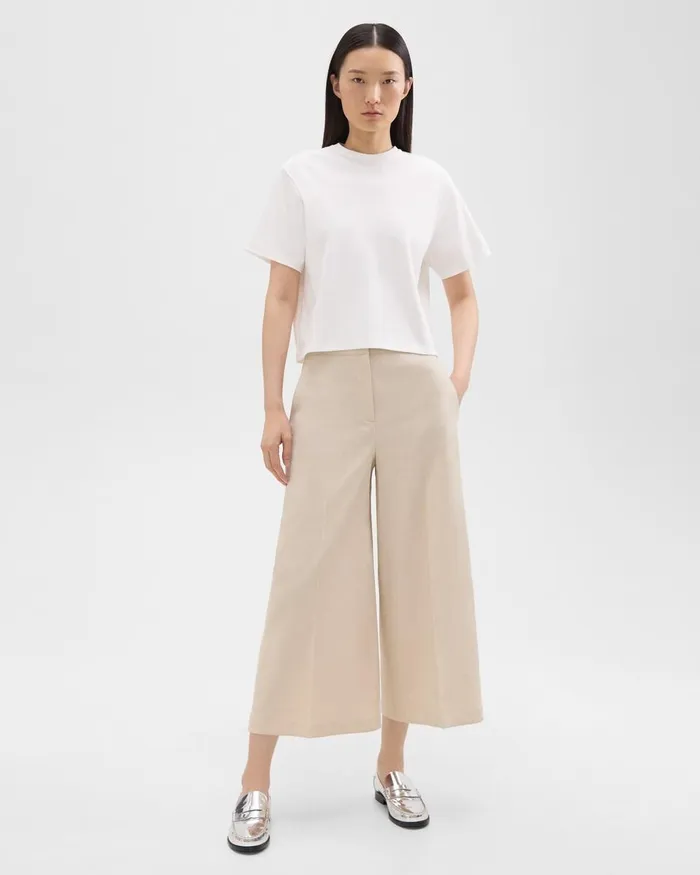 Women TShirts Tank Tops Theory Boxy Tee In Cotton Jersey White