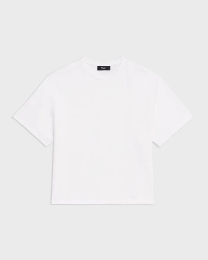 Women TShirts Tank Tops Theory Boxy Tee In Cotton Jersey White