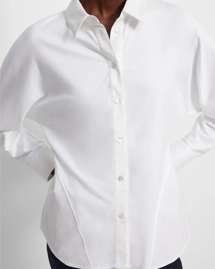 Women TShirts Tank Tops Theory Cinched Shirt In Cotton Jersey White
