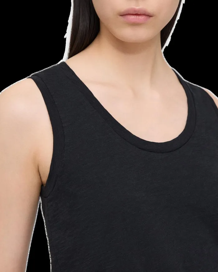 Women TShirts Tank Tops Theory Easy Tank Top In Organic Slub Cotton Black