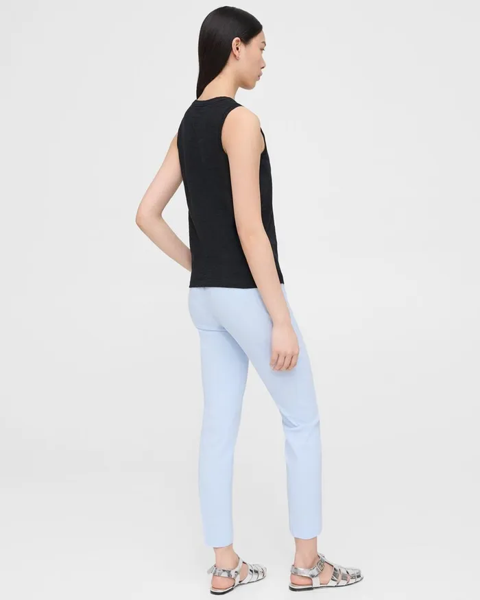 Women TShirts Tank Tops Theory Easy Tank Top In Organic Slub Cotton Black