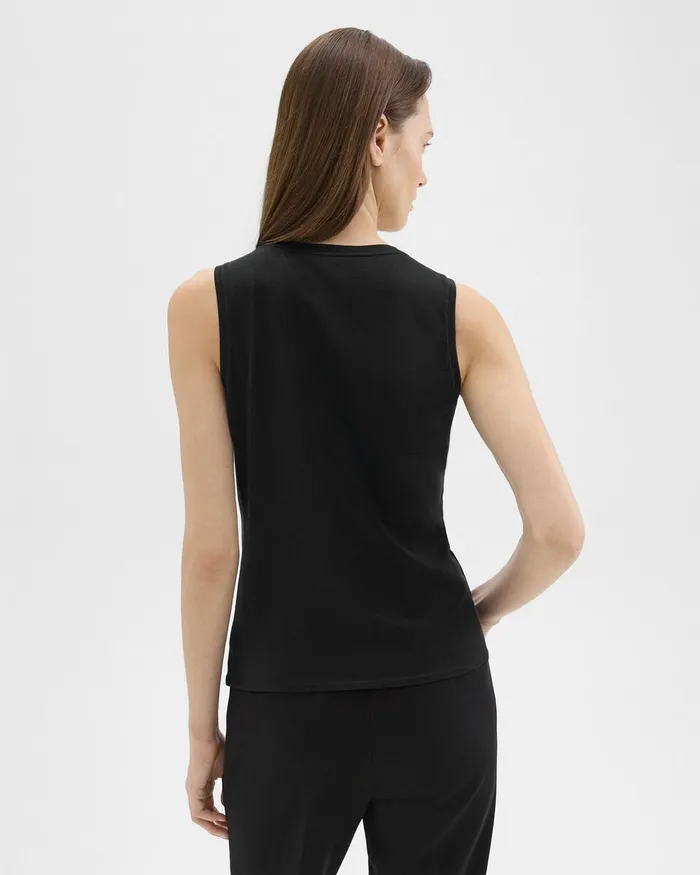 Women TShirts Tank Tops Theory Tiny Tank In Organic Cotton Black