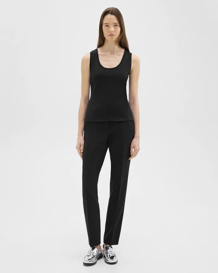 Women TShirts Tank Tops Theory Tiny Tank In Organic Cotton Black