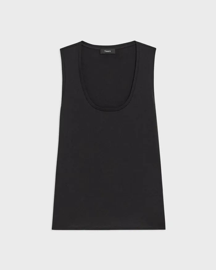 Women TShirts Tank Tops Theory Tiny Tank In Organic Cotton Black