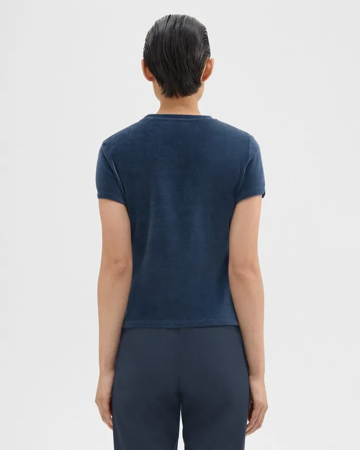 Women TShirts Tank Tops Theory Tiny Tee In Velour Nocturne Navy