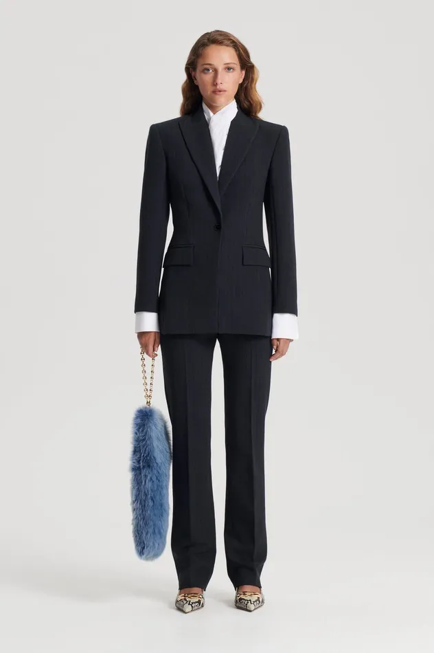 Women TAILORED STRIPE JACKET CHARCOAL Jackets Scanlan Theodore