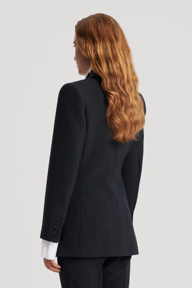 Women TAILORED STRIPE JACKET CHARCOAL Jackets Scanlan Theodore Women TAILORED STRIPE JACKET CHARCOAL Jackets Scanlan Theodore