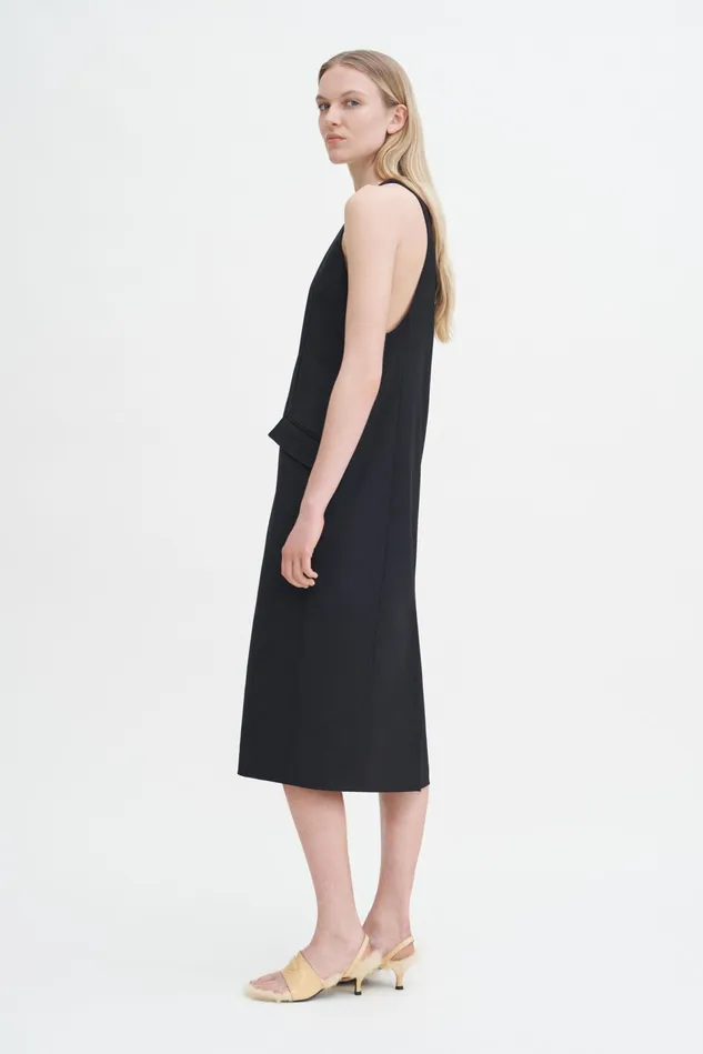 Women Tailored Wool VNeck Dress Black Filippa K Dresses