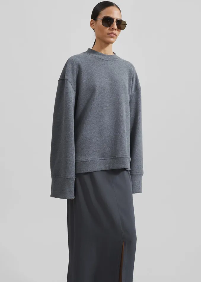 Women Talia Sweatshirt 8211 Dark Grey The Frankie Shop Loungewear