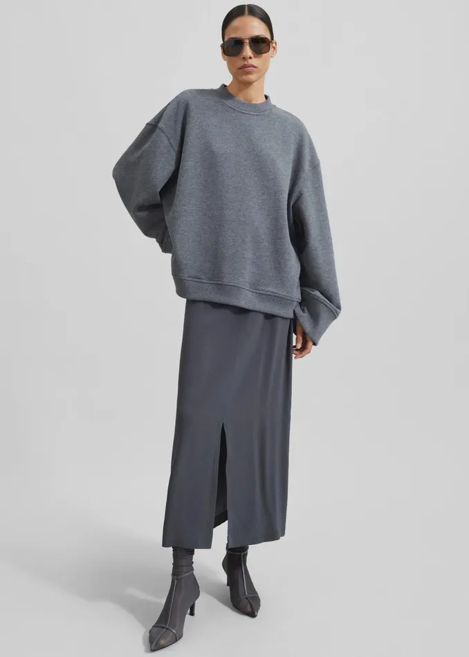 Women Talia Sweatshirt 8211 Dark Grey The Frankie Shop Loungewear