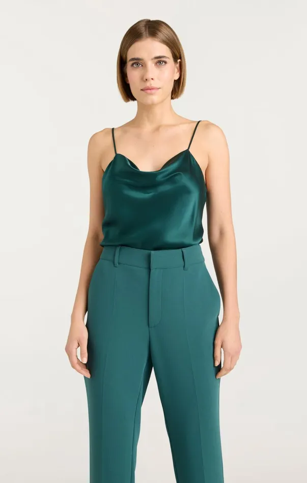 Women Tank Tops and Camisoles Cinq Sept Marta Cami Green Onyx