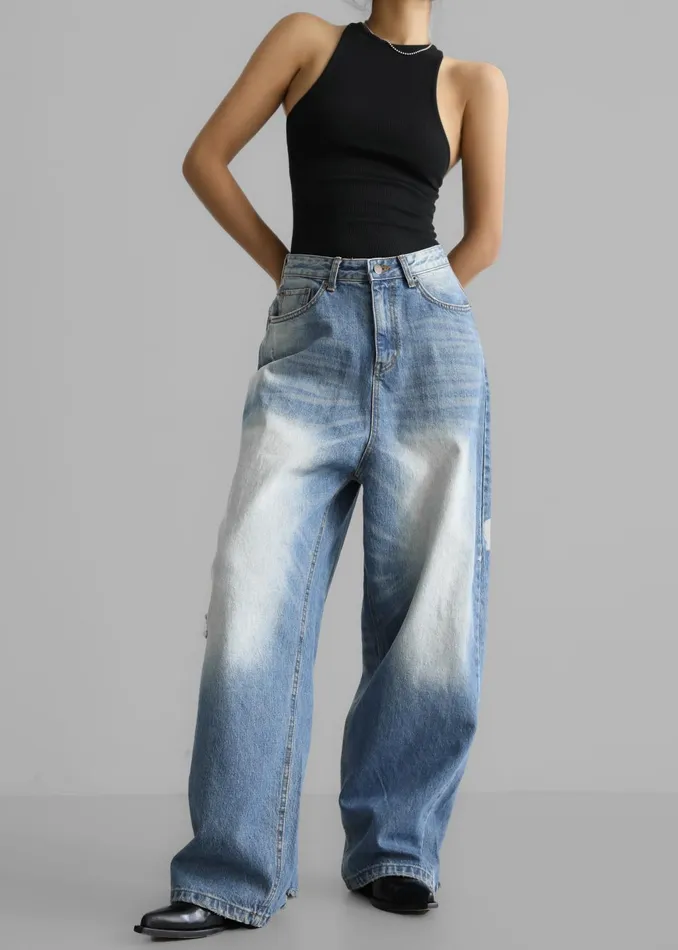 Women Tanner Bleach Jeans 8211 Worn Wash The Frankie Shop Bottoms