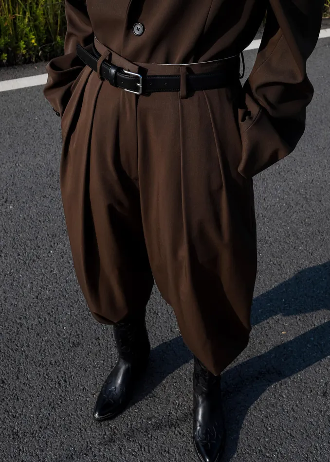 Women Tansy Pleated Trousers 8211 Chocolate The Frankie Shop Bottoms