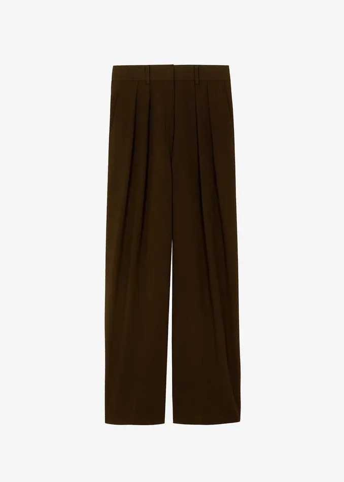 Women Tansy Pleated Trousers 8211 Chocolate The Frankie Shop Bottoms