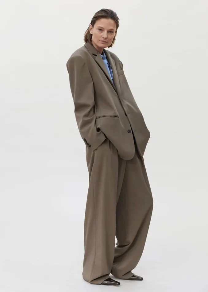 Women Tansy Pleated Trousers 8211 Olive The Frankie Shop Bottoms