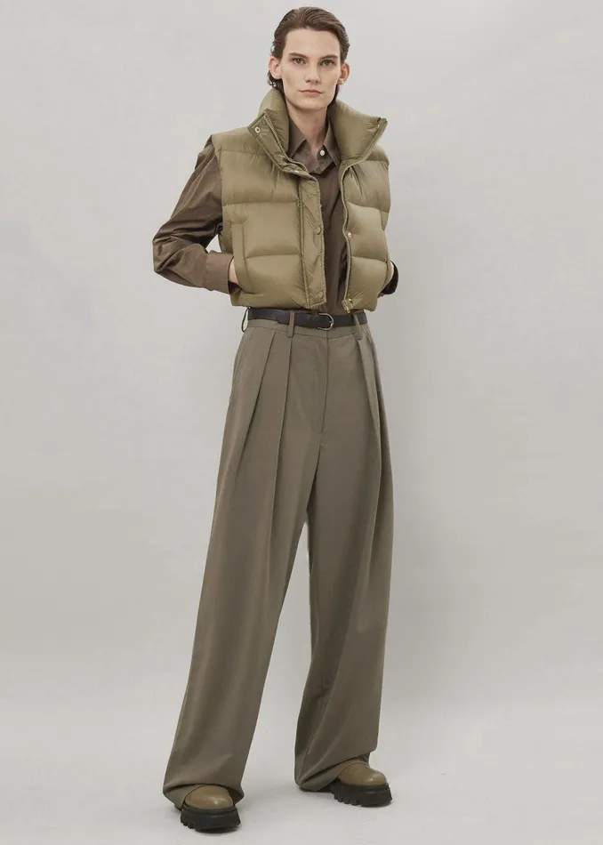 Women Tansy Pleated Trousers 8211 Olive The Frankie Shop Bottoms