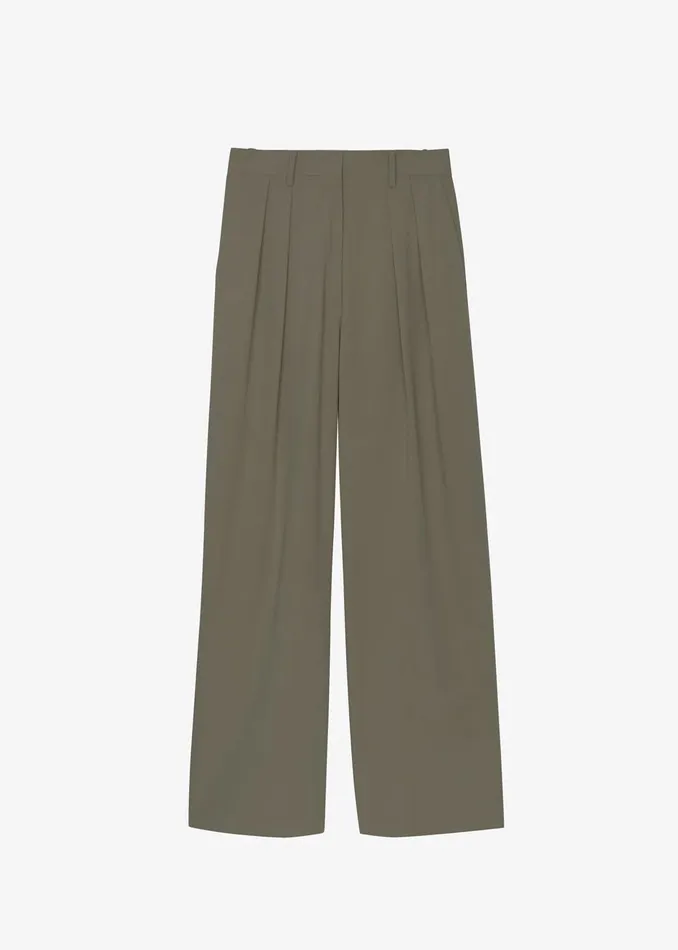 Women Tansy Pleated Trousers 8211 Olive The Frankie Shop Bottoms