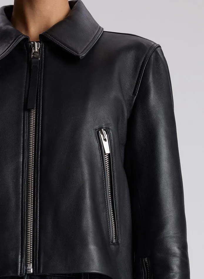 Women Tatum Leather Jacket Black ALC Jackets and Coats