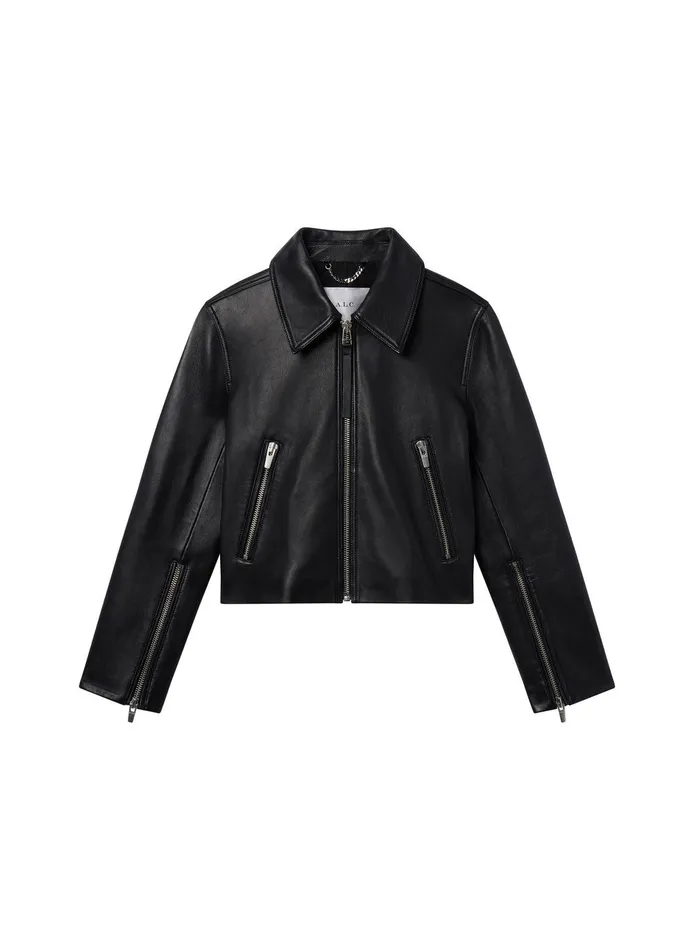 Women Tatum Leather Jacket Black ALC Jackets and Coats