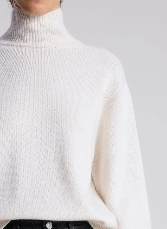 Women Teddy Cashmere Turtleneck Sweater Natural ALC Knitwear