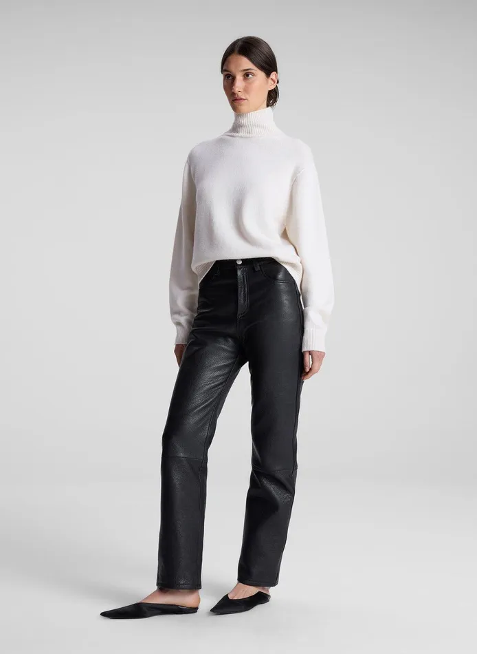 Women Teddy Cashmere Turtleneck Sweater Natural ALC Knitwear