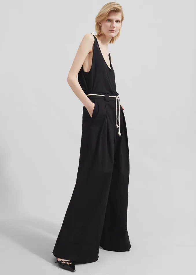 Women The Garment Cassano Wide Pants 8211 Black The Frankie Shop Bottoms