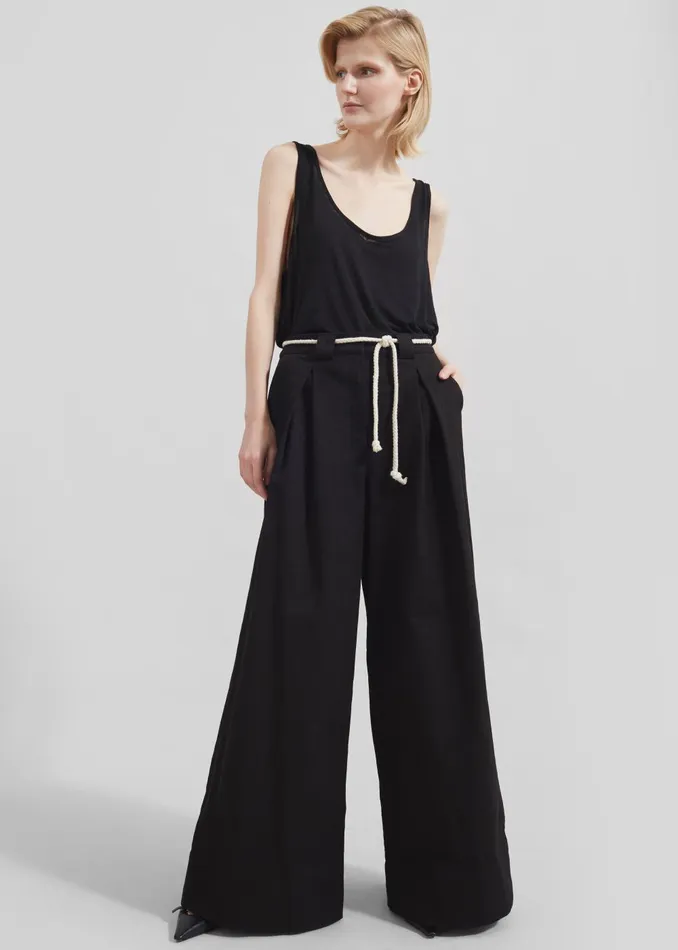 Women The Garment Cassano Wide Pants 8211 Black The Frankie Shop Bottoms