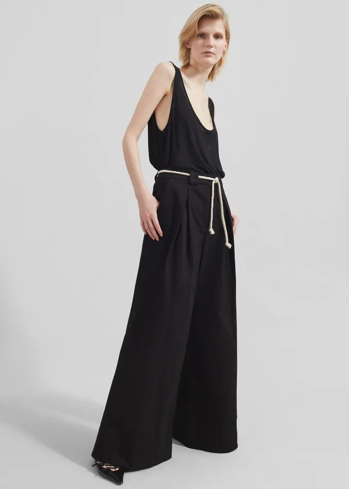 Women The Garment Cassano Wide Pants 8211 Black The Frankie Shop Bottoms