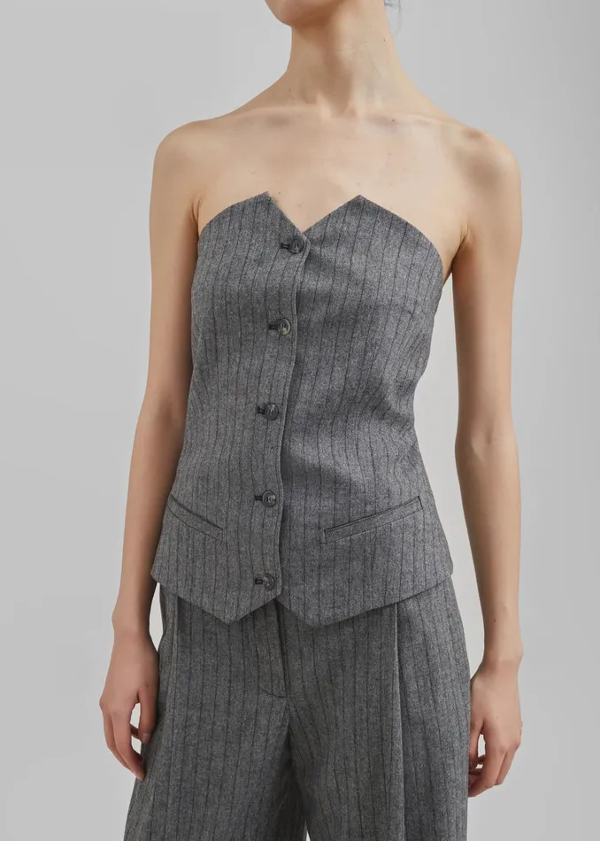Women The Garment Tilda Tube Top 8211 GreyBlack Stripe The Frankie Shop Tops