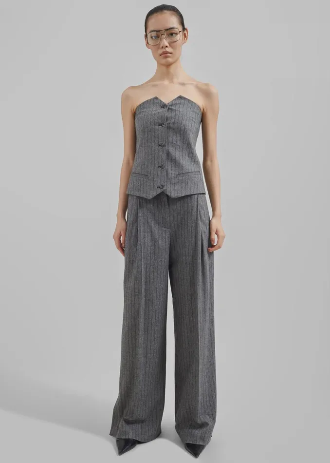 Women The Garment Tilda Tube Top 8211 GreyBlack Stripe The Frankie Shop Tops