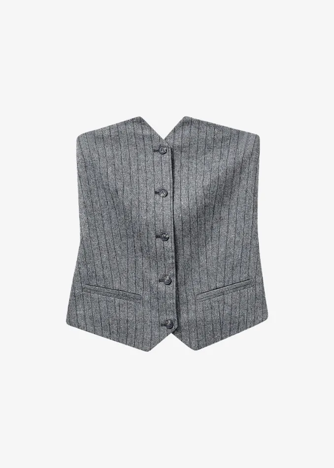 Women The Garment Tilda Tube Top 8211 GreyBlack Stripe The Frankie Shop Tops