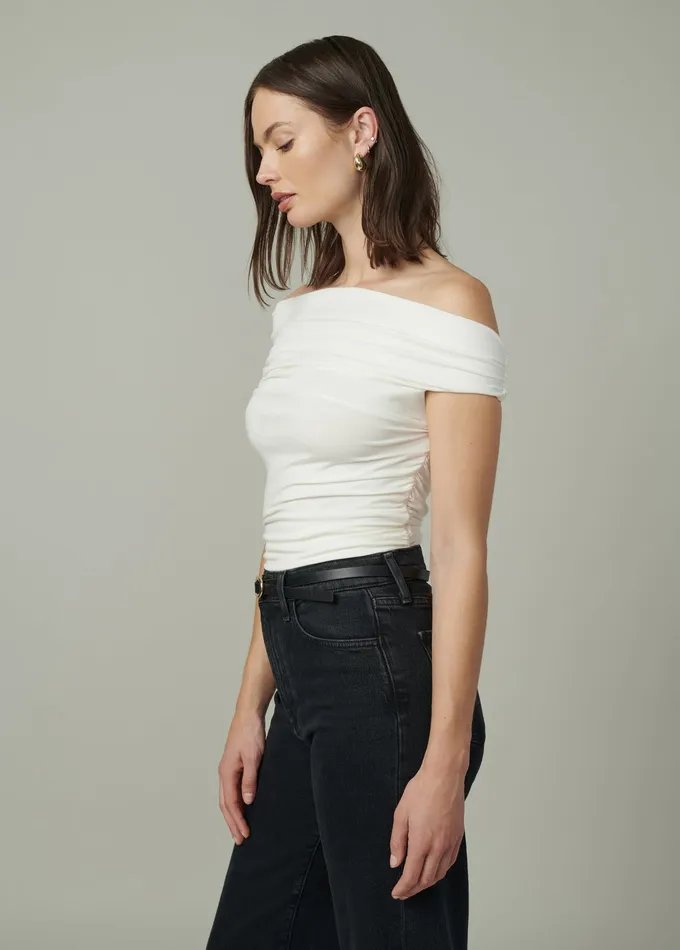 Women THE MIA SLEEVELESS OFF THE SHOULDER TOP Ecru Tops Joe8217s Jeans