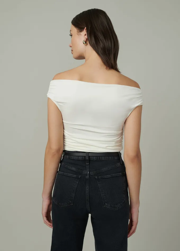 Women THE MIA SLEEVELESS OFF THE SHOULDER TOP Ecru Tops Joe8217s Jeans