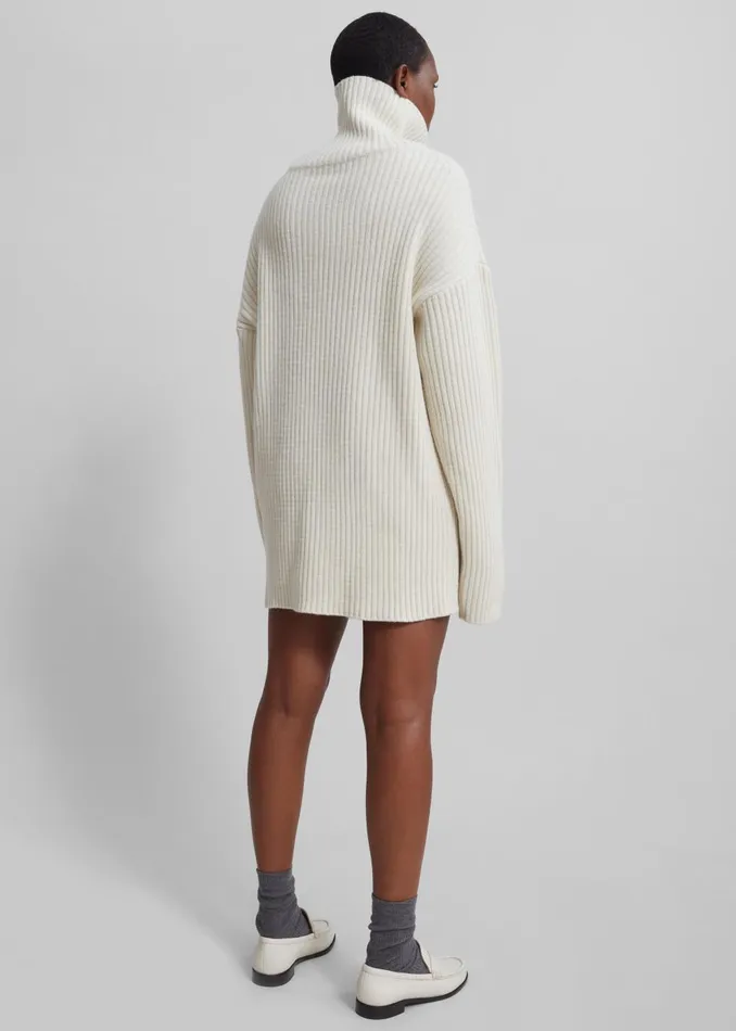 Women Thelma Ribbed Sweater Dress 8211 Cream The Frankie Shop Knitwear