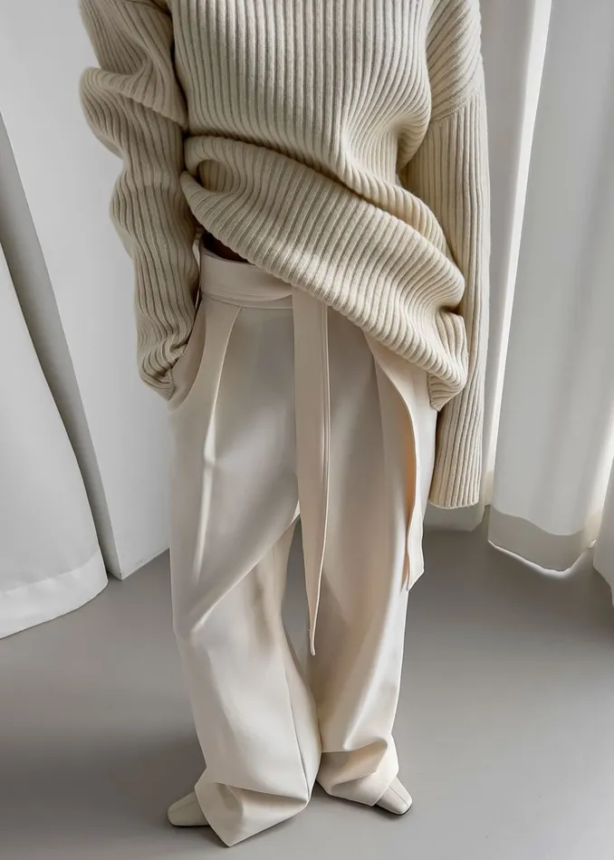 Women Thelma Ribbed Sweater Dress 8211 Cream The Frankie Shop Knitwear