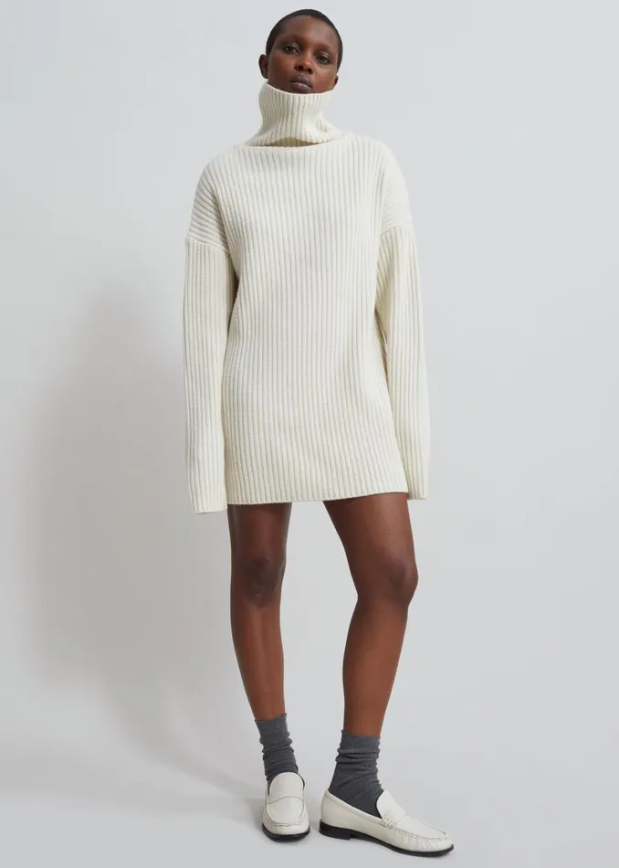 Women Thelma Ribbed Sweater Dress 8211 Cream The Frankie Shop Knitwear