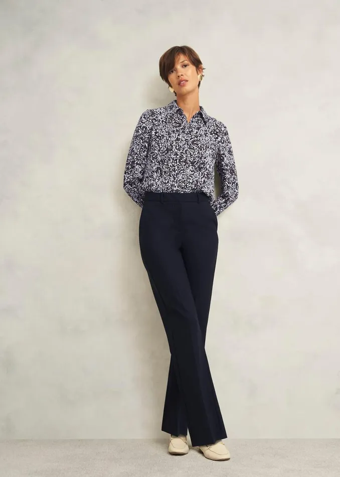 Women Tops Hobbs Astraea Shirt Navy Ivory
