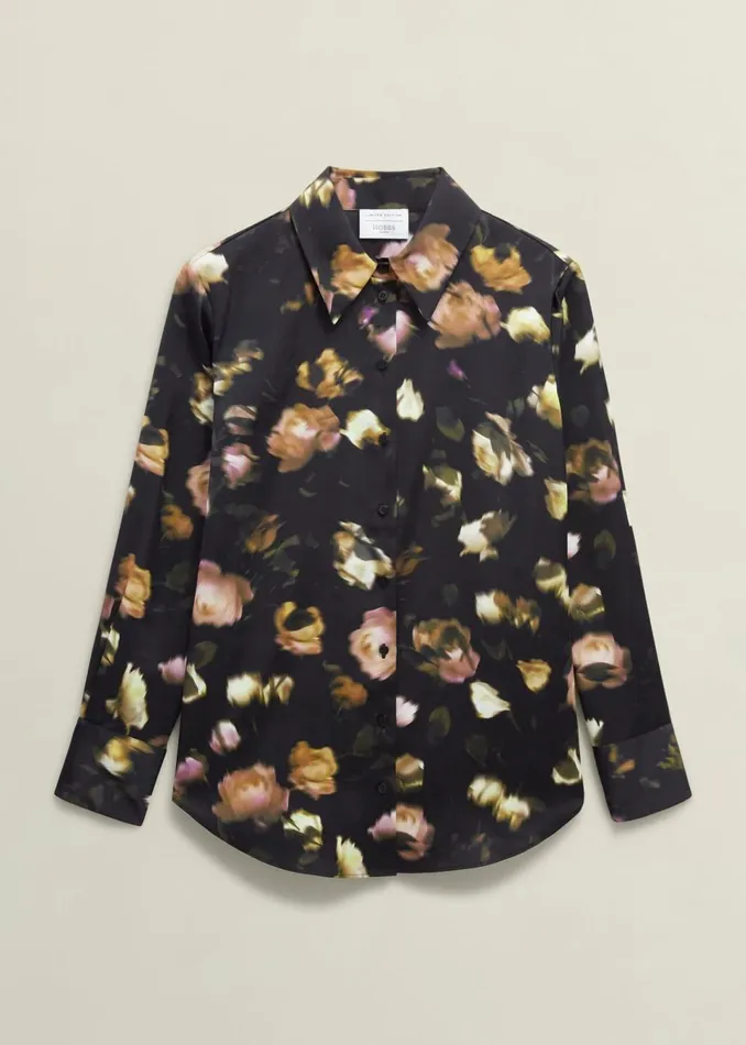 Women Tops Hobbs Eden Shirt Black Multi