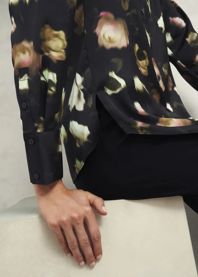 Women Tops Hobbs Eden Shirt Black Multi