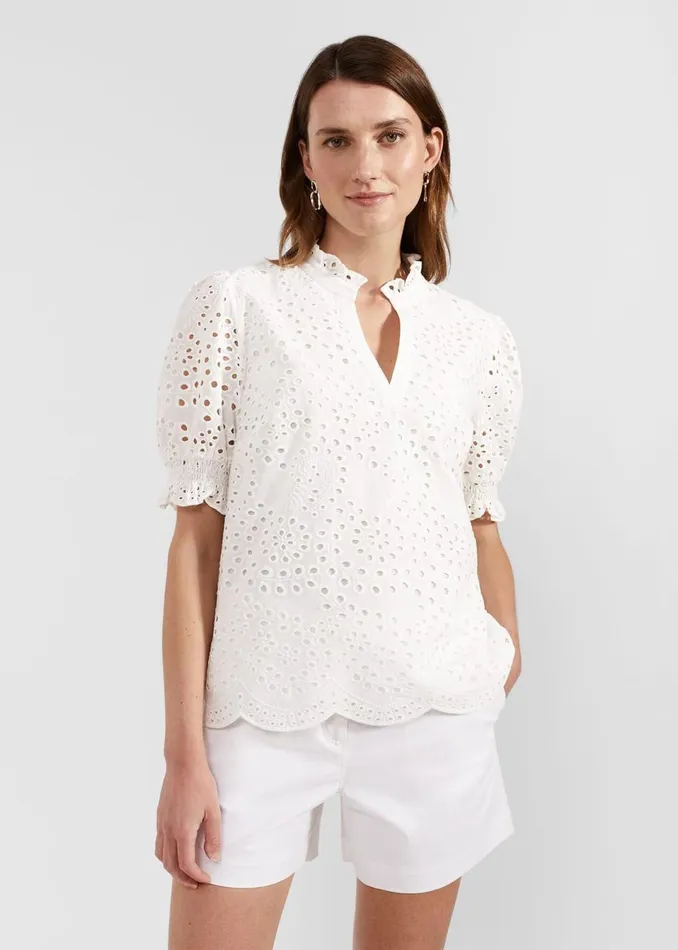 Women Tops Hobbs Isabelle Blouse White